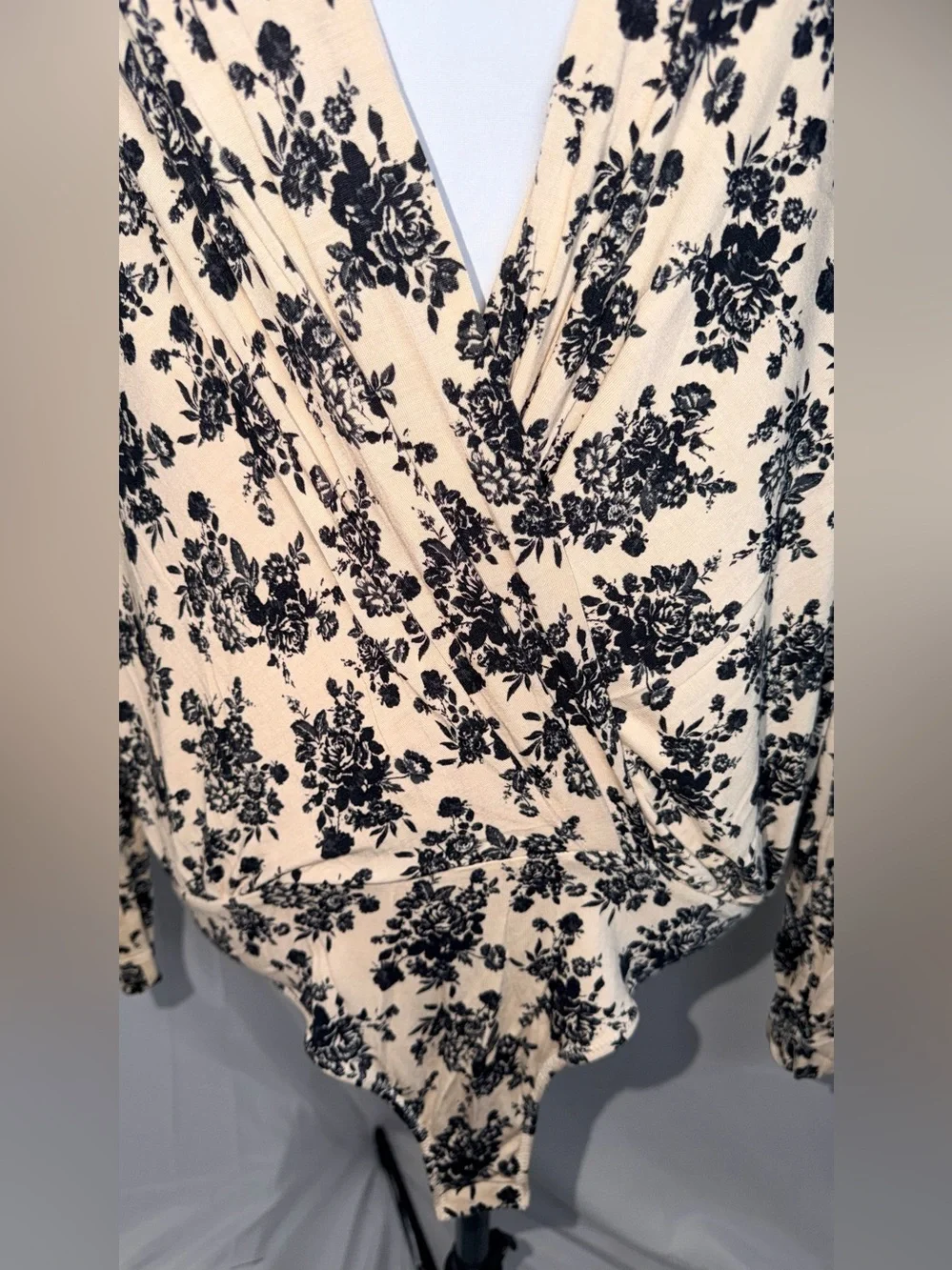 Free People Printed Turnt Long Sleeve Bodysuit